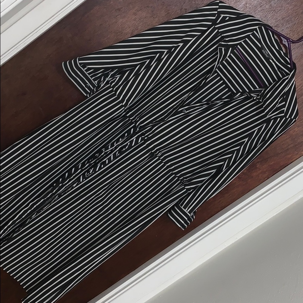 Striped Plus Button Up Dress